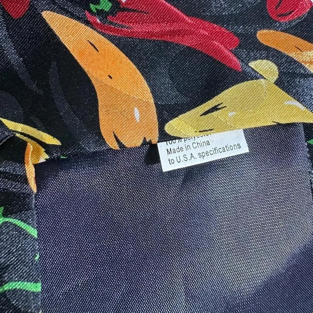 Beverly Hills Polo Club Black Chili Pepper Novelty Tie Like New